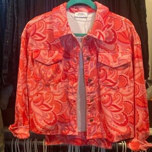 Adorable pink paisley corduroy jacket